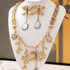 ZA New Personalized Exaggerated Petal Butterfly Pendant Necklace Earrings Temperament Jewelry