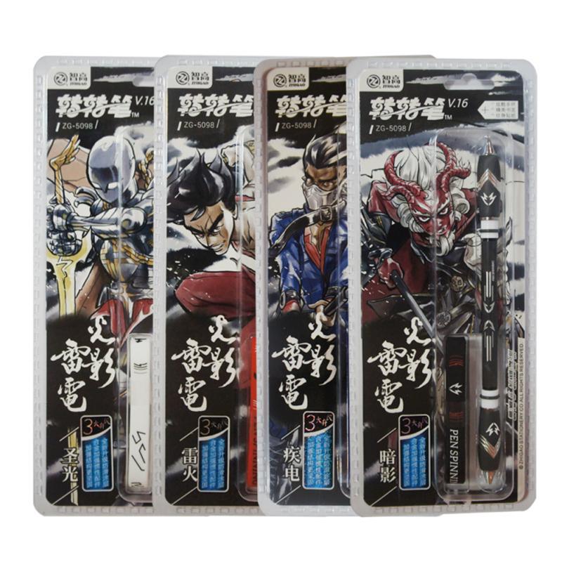 Non Slip Coated Spinning Ballpoint Pen with Bracelet Finger Playing Toy