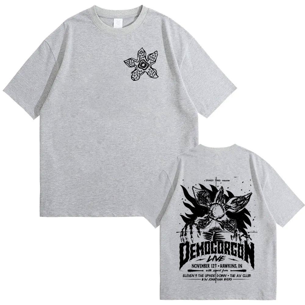 Eddie Munson The Demogorgon Hunter 100%cotton men's shirt Cannibal Flower Monster Graphic short sleeve oversized Women T-shirts