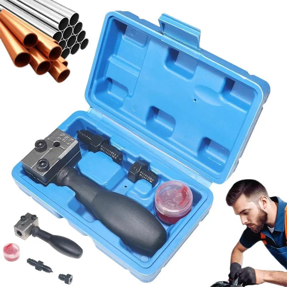 

Universal Automotive Brake Pipe Flaring Tool Kit 3/16” 45-Degree Double Flaring Tool for On Car Brake Fuel Line Tubing Repa A3X7