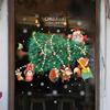 Cartoon Christmas Tree Window Display Glass Decoration Stickers Home Party Holiday Removable Self-adhesive Static Wall Sticker