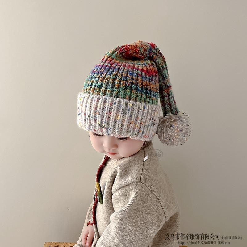 Kids Winter Warm Knitted Set Pom‑pom Hat Scarf Gloves 3‑Pcs Set Or Single Beanie Hat Windproof Ear Protection For Boys Girls Cold Weather Outdoor