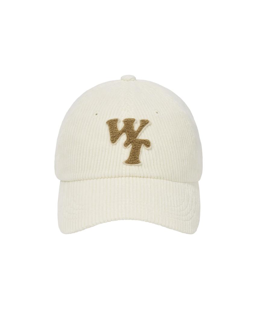 WACKY WILLY Typographic Slim Fit Corduroy Ball Cap Ivory
