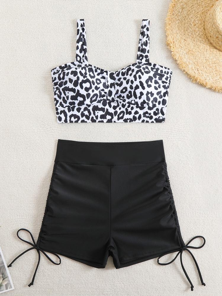Bikini Women Swimsuit 2026 New Leopard Sling Shorts Bikinis Set Sexy Swimwear Summer Two Piece Set Beachwear Bathing Suit Female