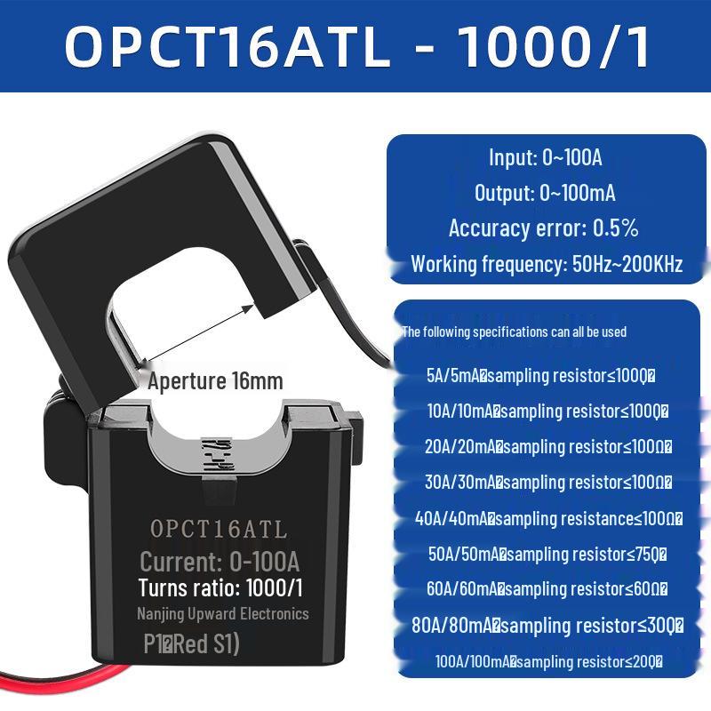Small Open-Close Current Transformer: Open-Type, Compatible with 5A/2.5mA/5mA, 100A/20mA, 200A/333mV.