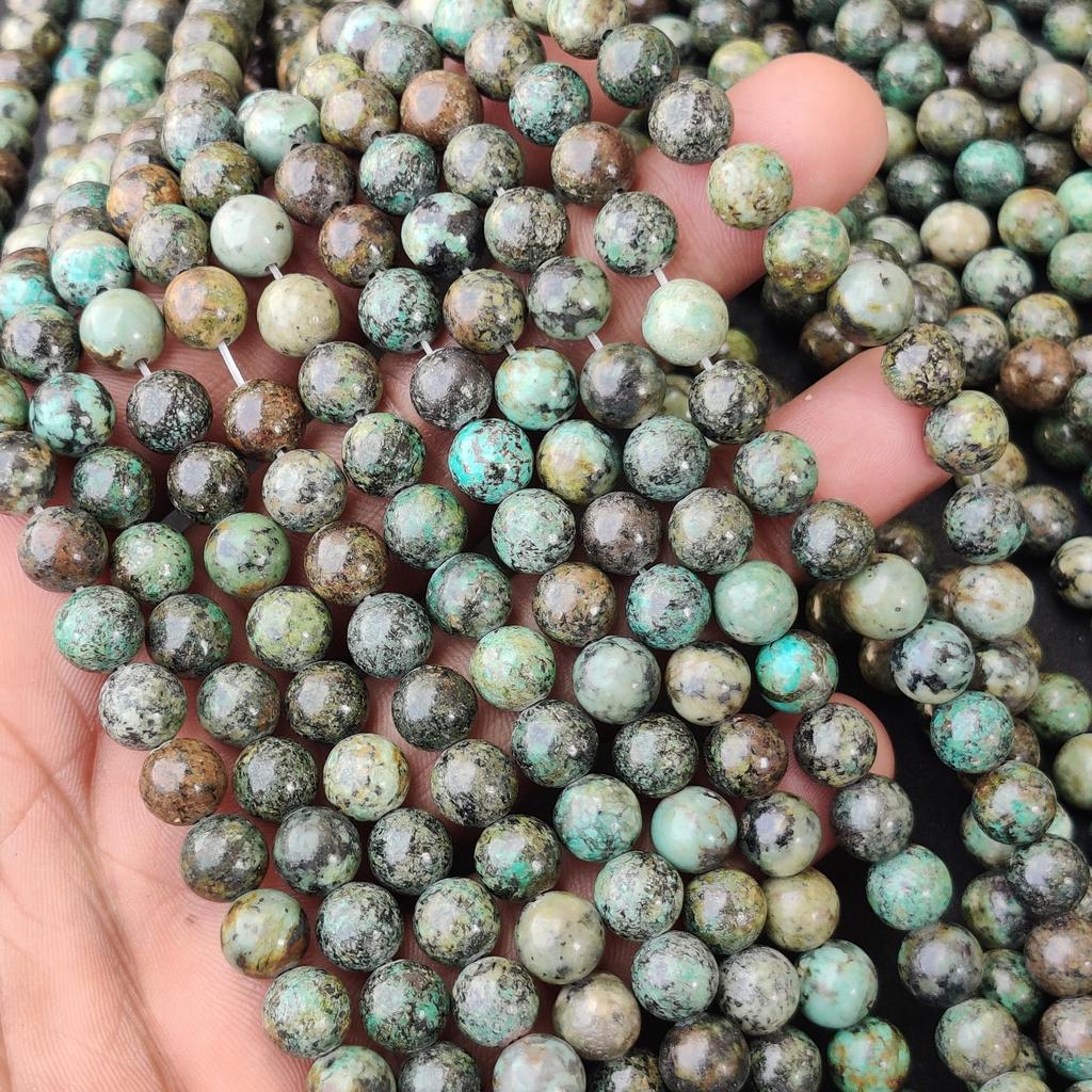 Mărgele turcoaz african, verde natural, maro, dimensiune 6 mm 8 mm 10 mm, margele, margele rotunde libere, margele suvite de 14-15 inch.