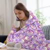 Wall of Eyes in Purple Throw Blanket anime Single Thins Tourist Blankets