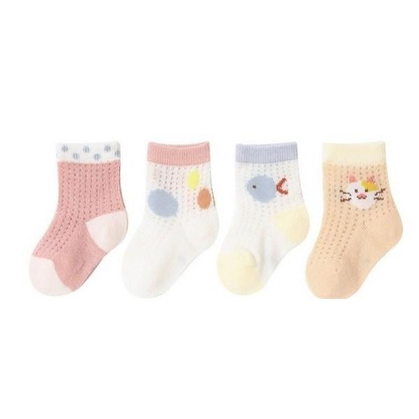 Stardoor dětské roztomilé síťované kotníkové ponožky 4dílná sada, korejské kojenecké výrobky
