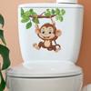 Animacinis žaismingas beždžionė vonios kambarys vonios kambarys tualetas su namų puošybos dekoratyviniais lipdukais