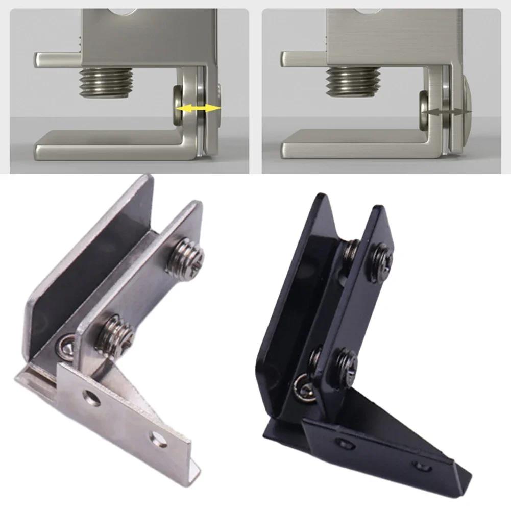 2Pcs Non-Perforated Glass Door Hinge Display Cabinet Hinge Wine Cabinet Rotating Shaft Glass Clips Furniture Door Hinge Hardware