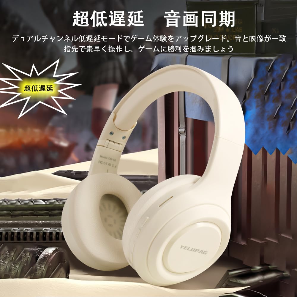 YELUPAG Bluetooth Deep Lightweight 25 Hours of TF Card Language Cute Birthday Bluetooth Japanese Instruction Storage Pink Headphones, Wireless,