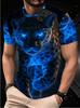 Men's Leopard Print T-Shirt - Breathable Polyester Short Sleeve Round Neck Top with 3D Print, Suitable for Casual Streetwear & Casual Attire,