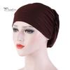 Women Small Solid Color Soft Knotted Night Sleep Beanie Bonnet Chemo Hat Cover