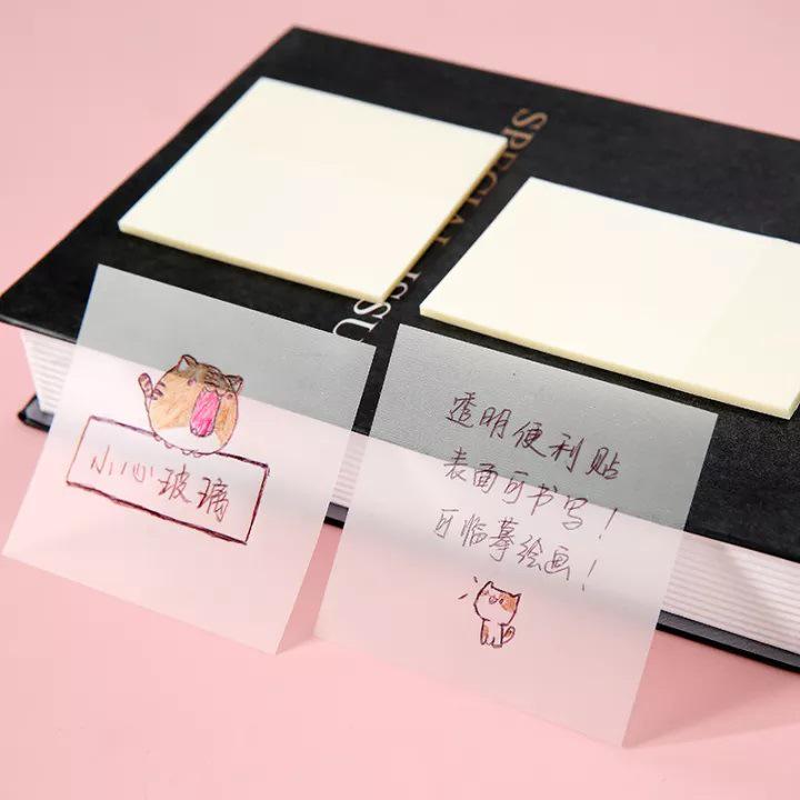 Creative Transparent Waterproof Sticky Notes – Translucent Notebook Memo Pad Stickers