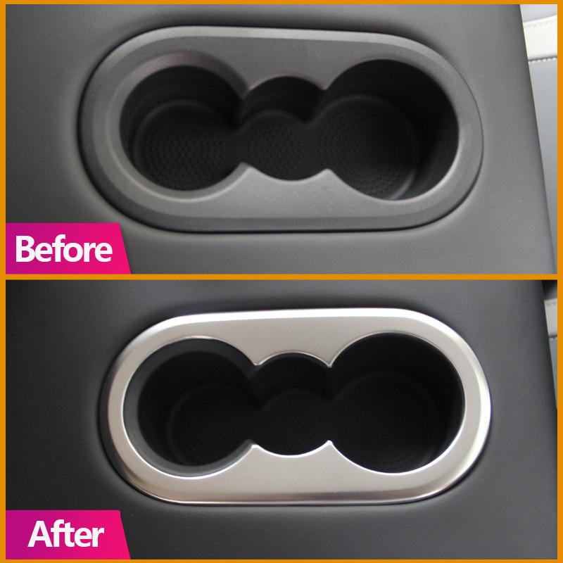 För Volkswagen VW Golf 8 MK8 2022 Bilinteriör Bakre Mugghållare Ram Skydd Dekorativ Dekal Tillbehör