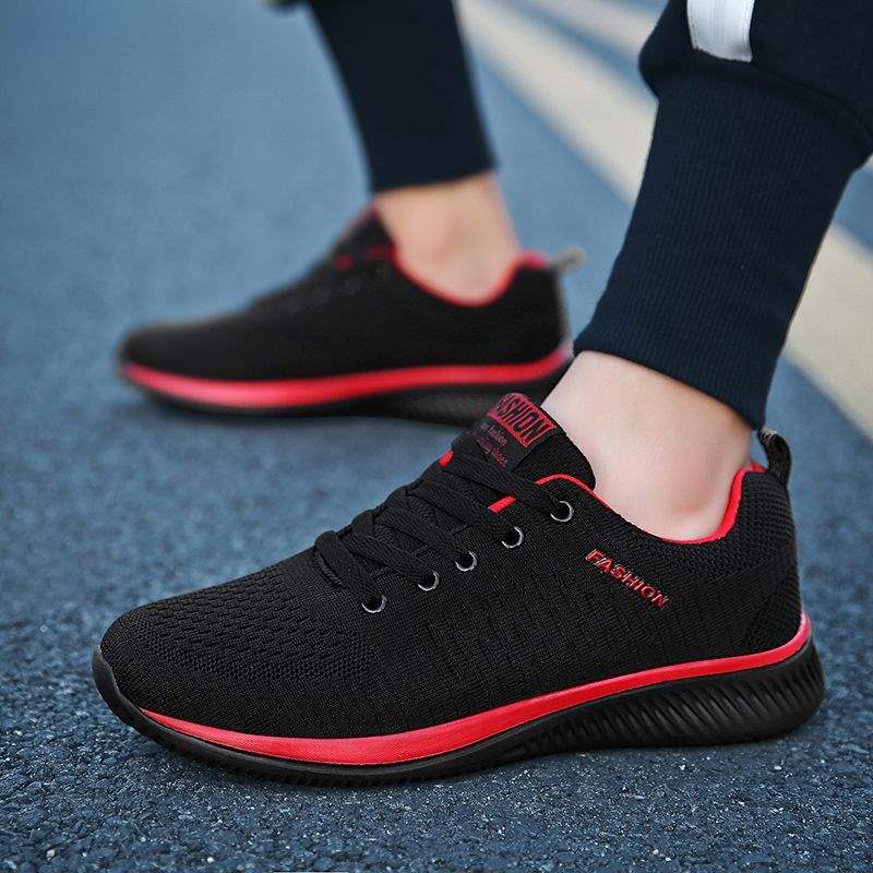 Single Mesh Shoes Breathable Sneakers Deodorant Running Shoes Lightweight Mesh Shoes Men's Travel Board Shoes