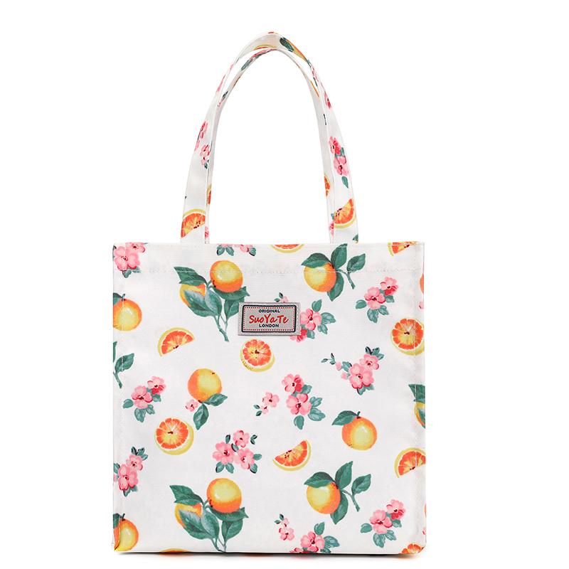 Women's Large Capacity Letter Print Handbag Nylon Shoulder Bag Student Tote Bag