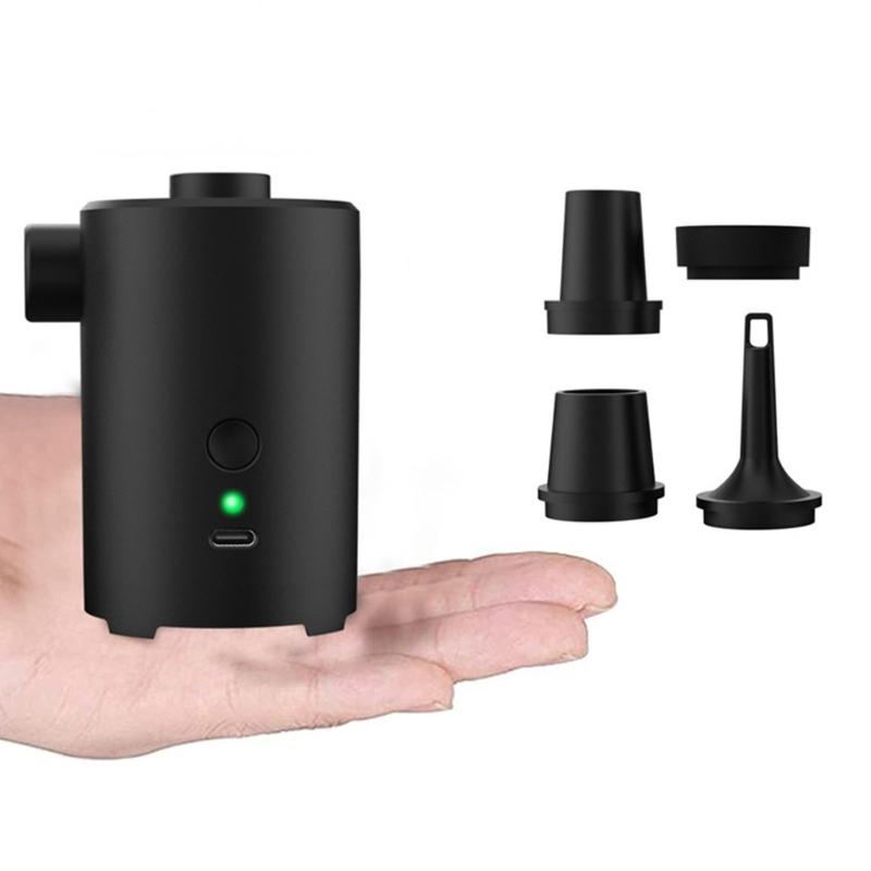 Compacts Rechargeable Air Pumps For Inflatables with 4 Nozzles Fast Flows Overheats Protecting Outdoor Travel Essential