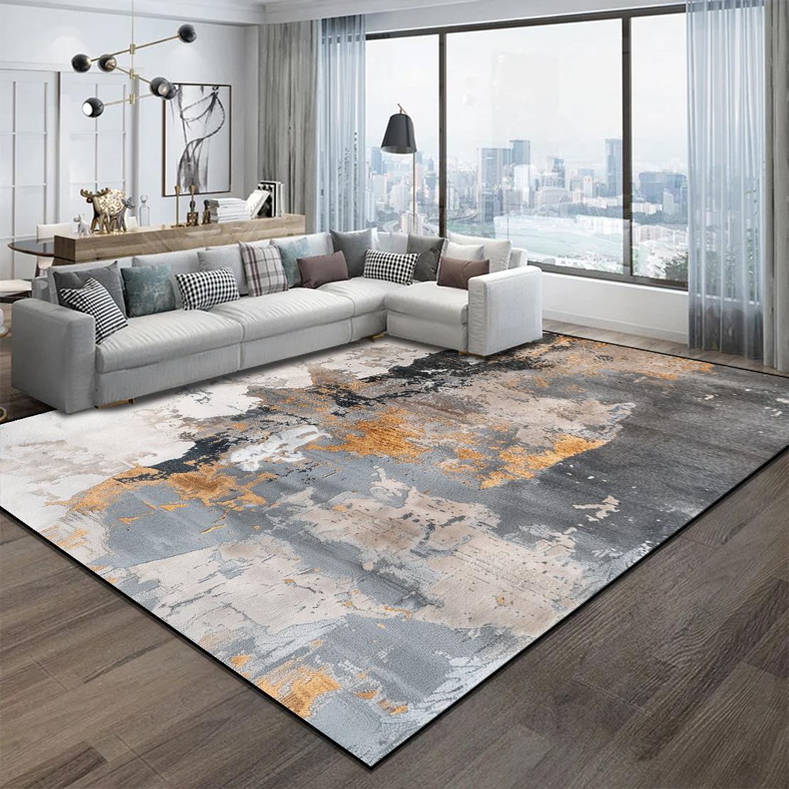 

Nordic Abstract Style Carpets Minimalist Bedside Bedroom Boho Rugs Living Room Sofa Decor Floor Mat Non-slip Home Decor 100*160cm