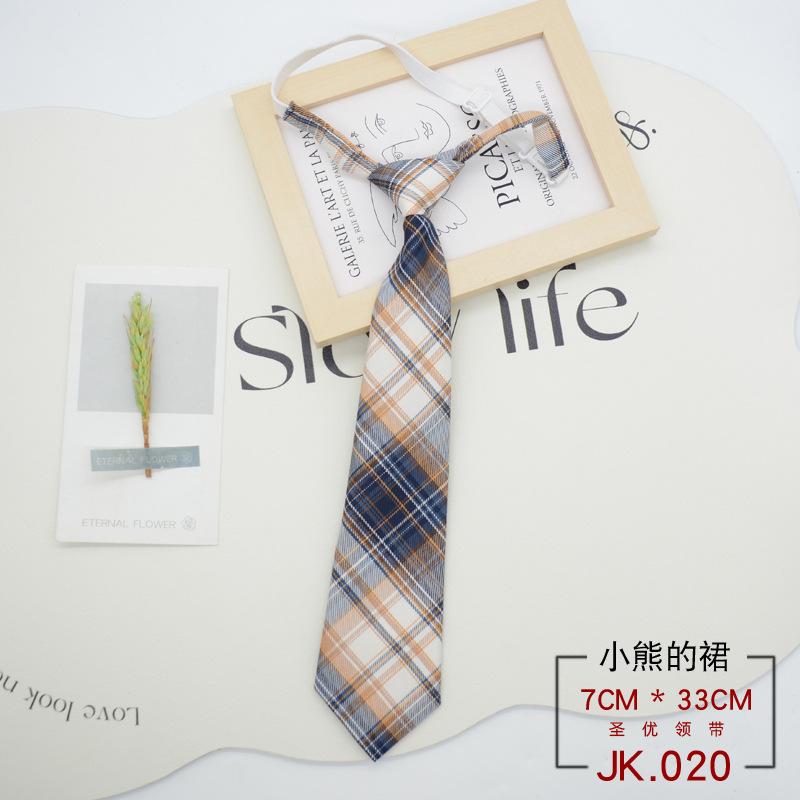 Tie Plaid Women Free Knotting Student College Style Japanese Short Uniform School Uniform Accessories Lazy