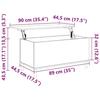 819584 vidaXL Table basse Gris béton 90x44,5x45 cm Bois d'ingénierie
