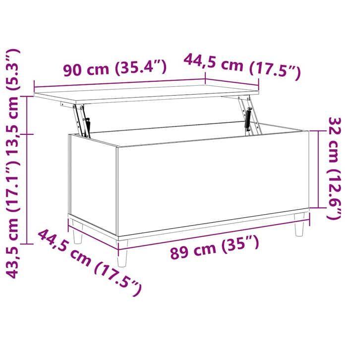 819584 vidaXL Table basse Gris béton 90x44,5x45 cm Bois d'ingénierie