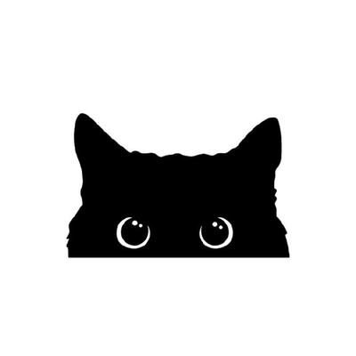 Car Decal Bumper Sticker Car Exterior Decoration Waterproof Peeking Cats Sticker for Car Truck Black 5.9x3.8inch