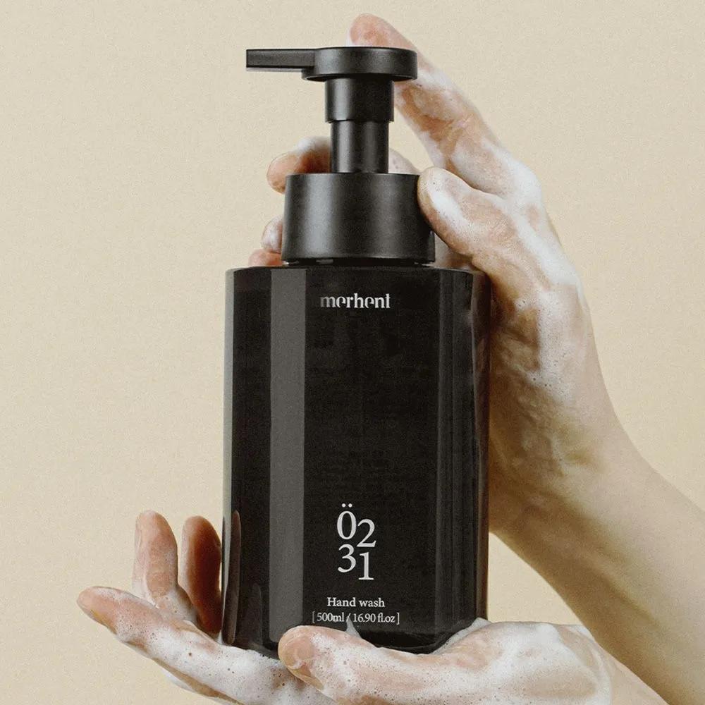 1+1 Merhent Perfume Hand Wash 500ml Large Capacity Hand Sanitizer Foaming Hand Soap Foaming Pump Type French Lavender 500ml x 2