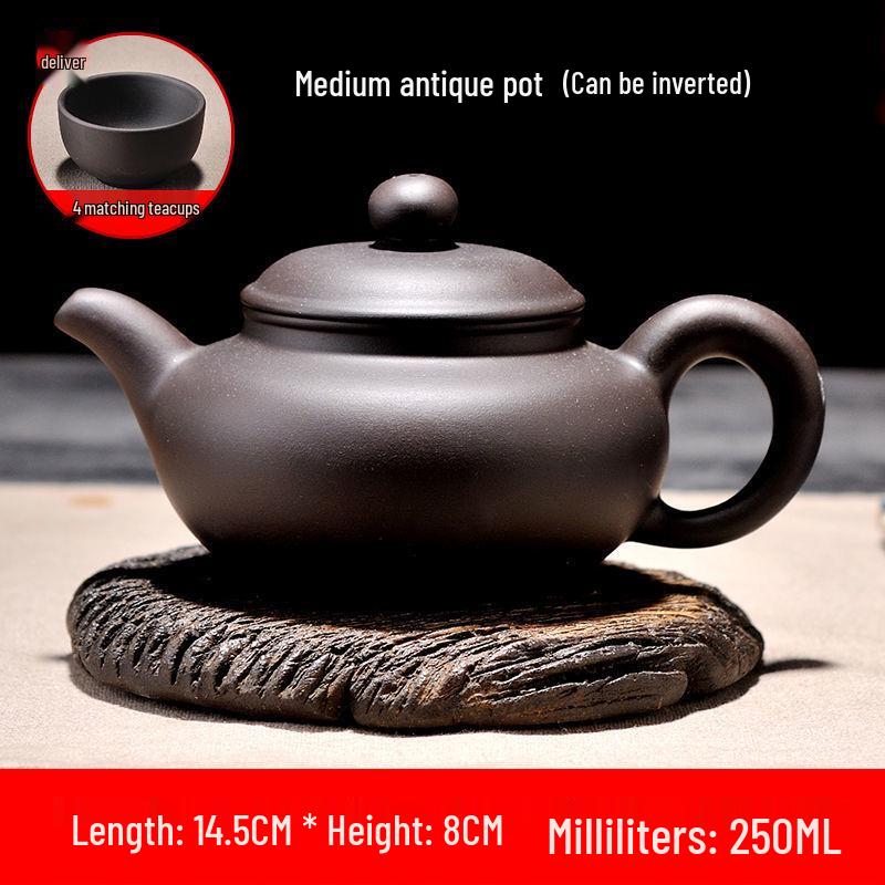 Yixing Large Capacity Purple Clay Teapot with Tea Cup Set for Home Use, Single Pot Kung Fu Tea Set.