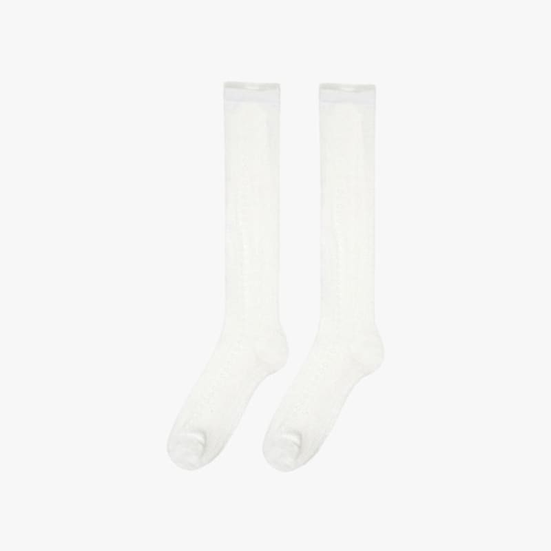 

pink PINEAPPLE [2EA 1SET] LACE SEE-THROUGH KNEE SOCKS_WHITE WHITE_FREE