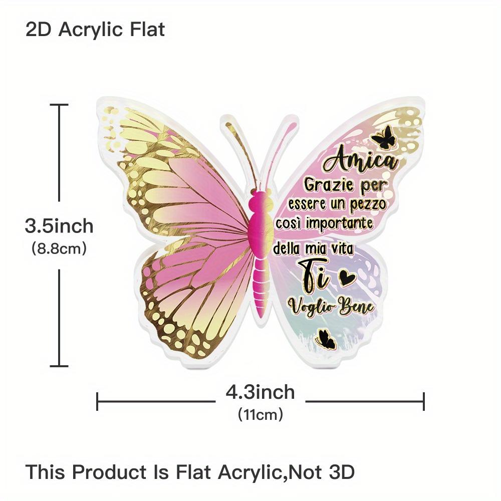 1pc Italian Butterfly-Shaped Acrylic Sign - Romantic Desktop Decoration for Home, Farmhouse Living Room, or as a Thoughtful Gift for Friends