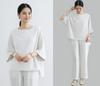 Dolman Summer Short Loose Body Cut and Summer Elegant [fourfivesixharu] Women's Blouse, Sleeve, Top, T-Shirt, Sleeve, 5/8 Sleeve, Fit, Pullover,