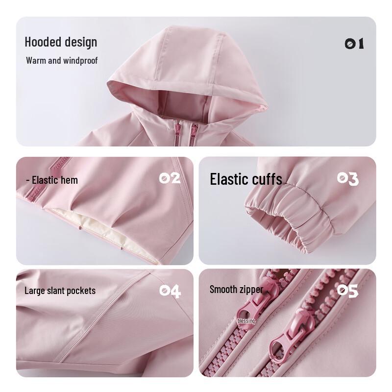 Girls' 90% White Duck Down Hooded Puffer Jacket