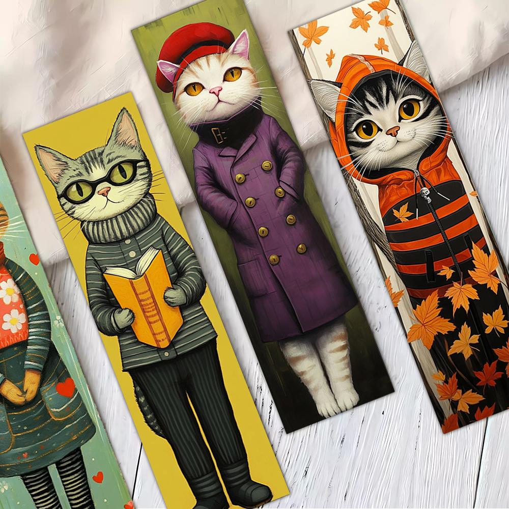 32 pièces, Marque-pages chat portant des vêtements, saison de la rentrée scolaire, Noël, Halloween, convient aux enseignants, aux lecteurs et aux anniversaires