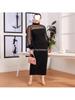 Plus-Size Women's Mesh Panel Skirt