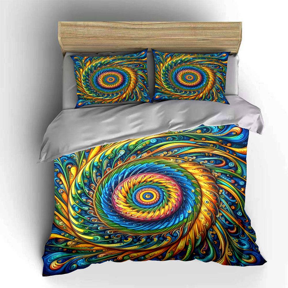 Colorful Swirl Art Set Soft Comfortable Duvet Cover Bedding Set Included 1*Duvet Cover & 2*Pillowcases, Gift
