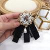 Fabric Bow Tie Brooch Pin Lace Bowknot Cravat Crystal Women 'S Shirt Collar Pins Fashion Jewelry Clothing Accessories
