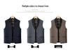 Men's 2025 Winter 100% Wool Tweed Down Vest - White Duck Down, Business Casual Style
