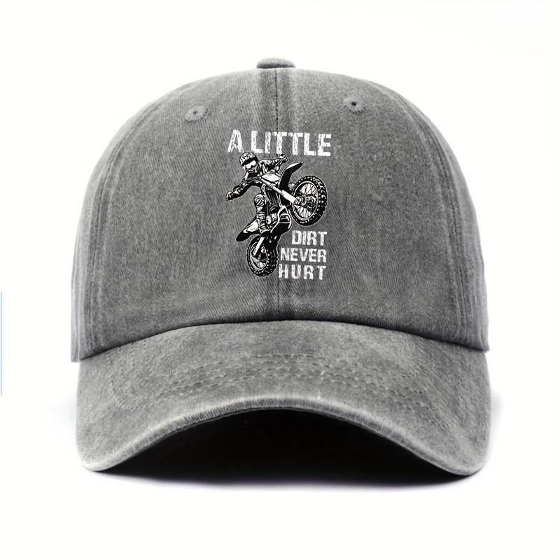 Motocross Pattern Baseball Cap Casual and Comfortable Outdoor Riding Cap серый