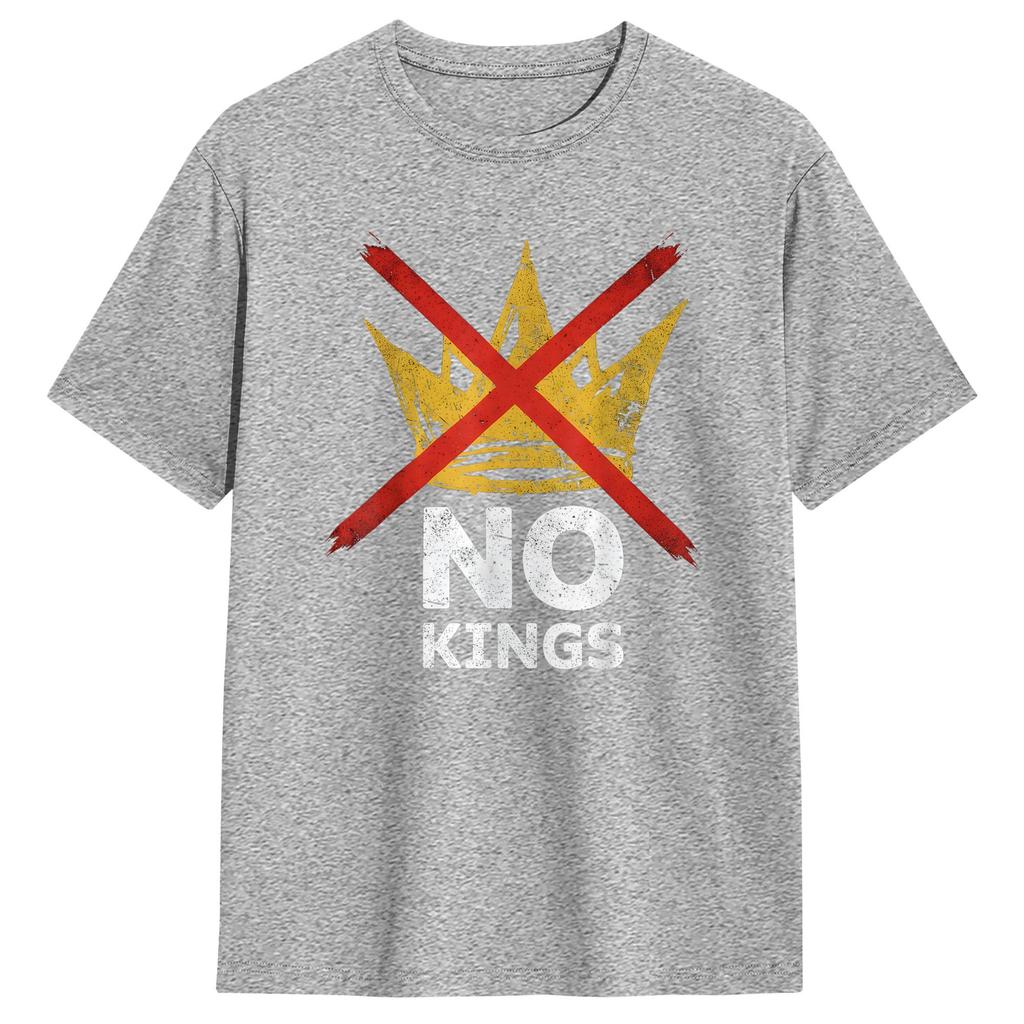 Vintage No King T Shirt Summer Pure Cotton T Shirts For Unisexs Trending Design Tee Shirt ShortSleeved Vintage Tees