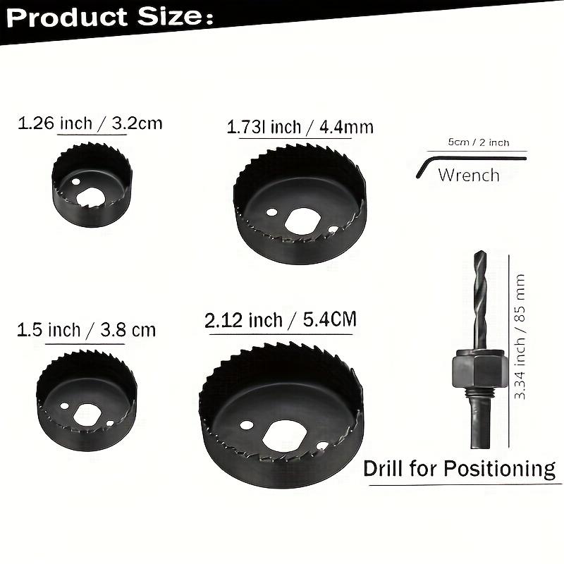 6Pcs Hole Saw Kit Durable Carbon Steel Metal Circle Power Drill Hole Cutter for Wood PVC and Plastic Woodworking Tools