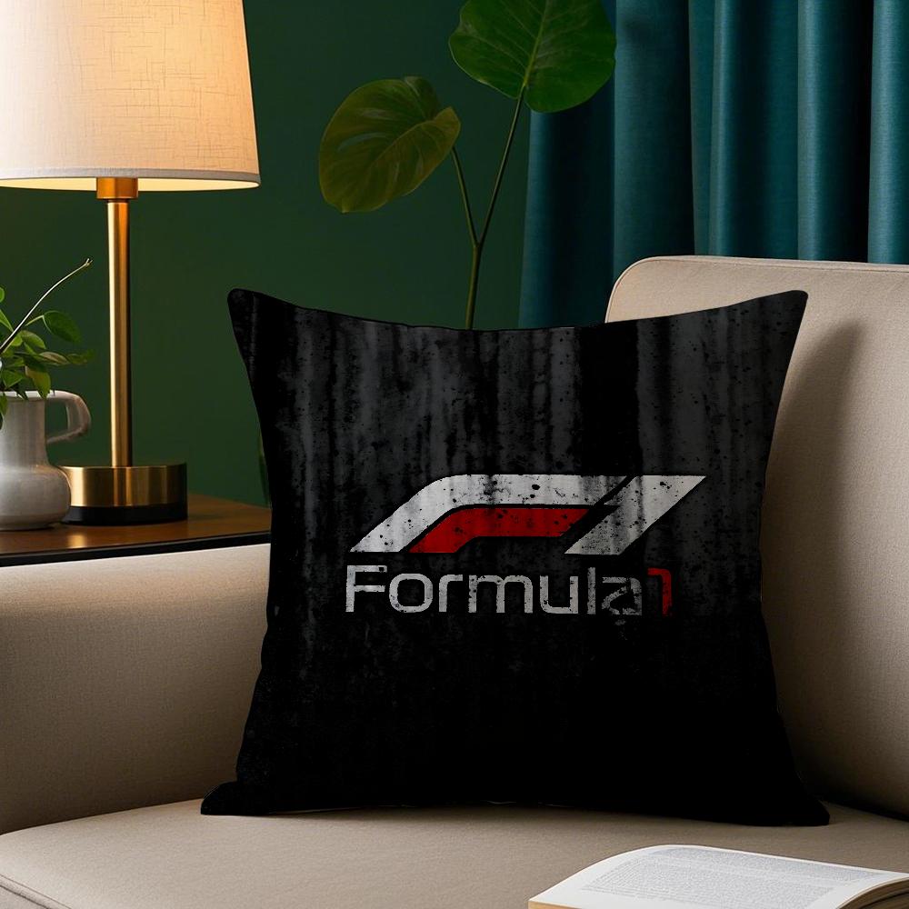 F1 Car Racing Pillow Case Plush Fabric Soft Pillowcase Double Sided Print Sofa Cushion Cover Throw