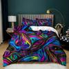3D Ocean Waves Duvet Cover Set Queen/King for Boy Girl Teens Bedroom Hotel Microfiber Bedding Set Comforter Cover White To Blue