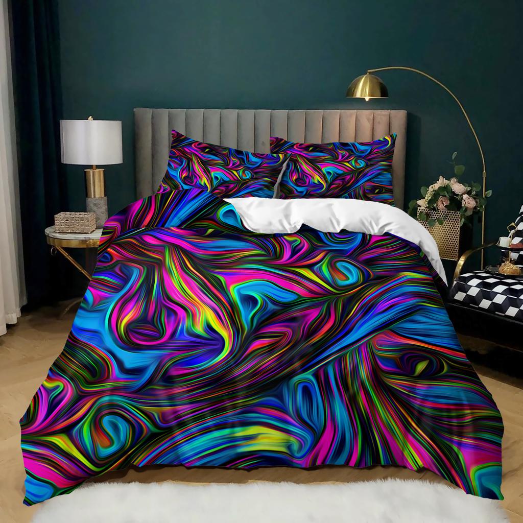 3D Ocean Waves Duvet Cover Set Queen/King for Boy Girl Teens Bedroom Hotel Microfiber Bedding Set Comforter Cover White To Blue