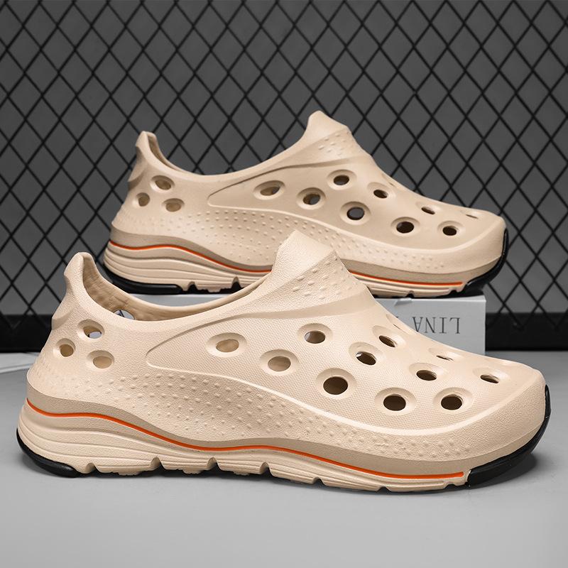 

Summer Baotou hole shoes men breathable home wear beach shoes men sandals men one foot shoes men 44