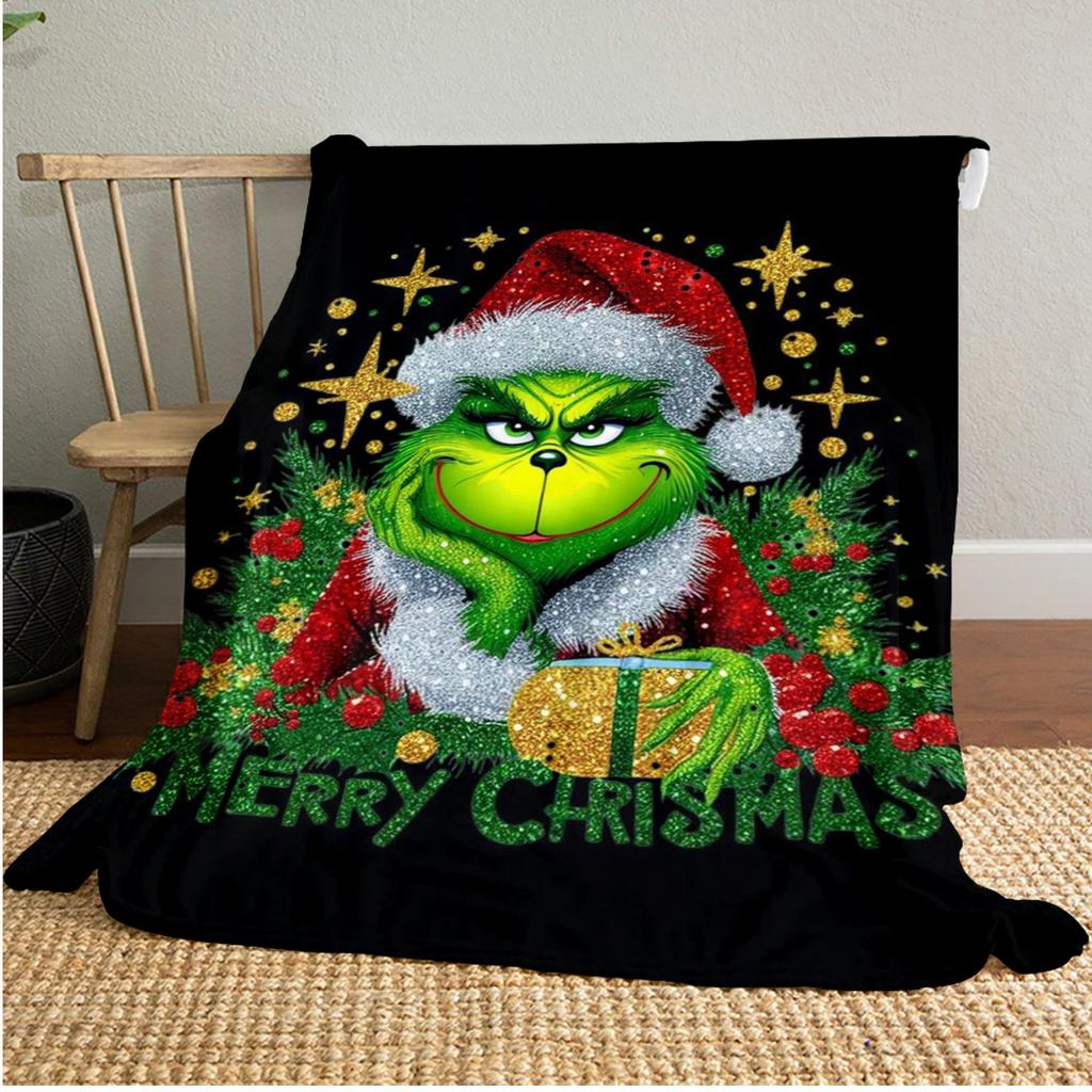 Grinch Christmas Adventure Plush Blanket Soft Comfortable All Seasons Blanket Sofa Office Naps Blanket Outdoor Travel Throw Perfect Gift