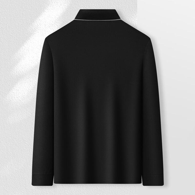 MONTAGUT Men's 100% Cotton Embroidered Long Sleeve Polo Shirt