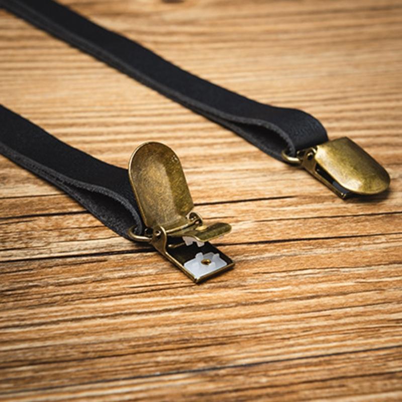 Old Fashion PU Suspenders Belt With 4 Strong Metal Clasp and Y Shape Design For Men Women And Teens Formal Occasion