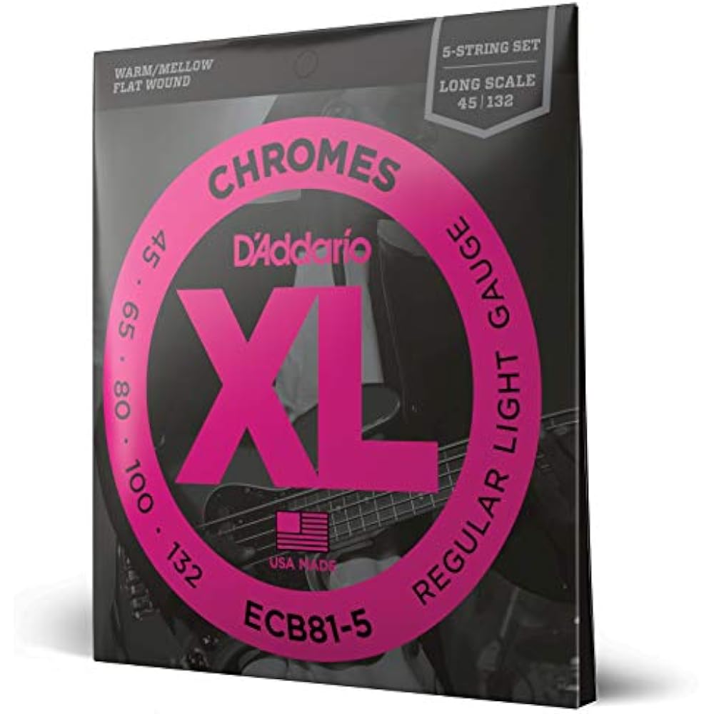 D Addario Daddario Bass String Flatwound Long Scale 5 String .045-.132 ECB81-5 [Domestic Genuine]