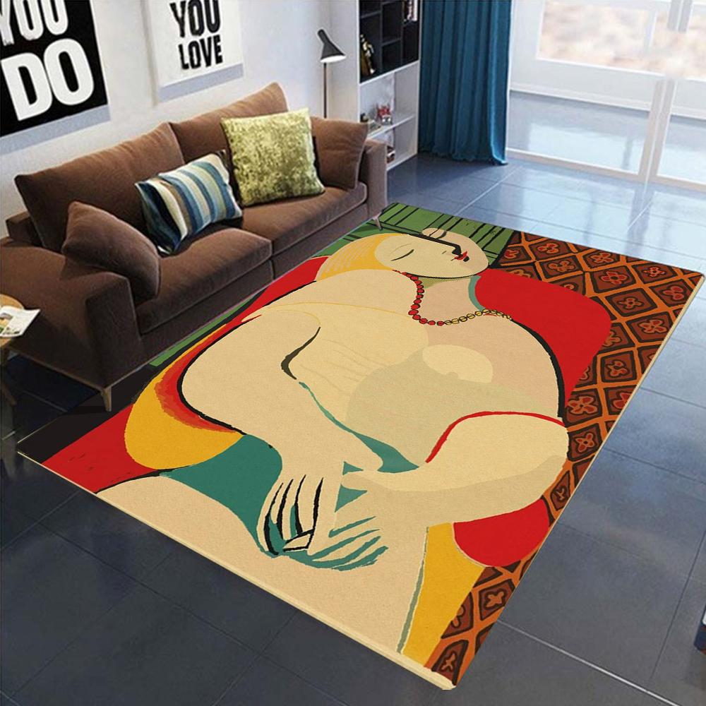 Funny Mona Lisa World Famous Painting Inpired Carpet Living Room Decor Rug Bedroom Floor Mat Makes Your Room Look Cool Carpet